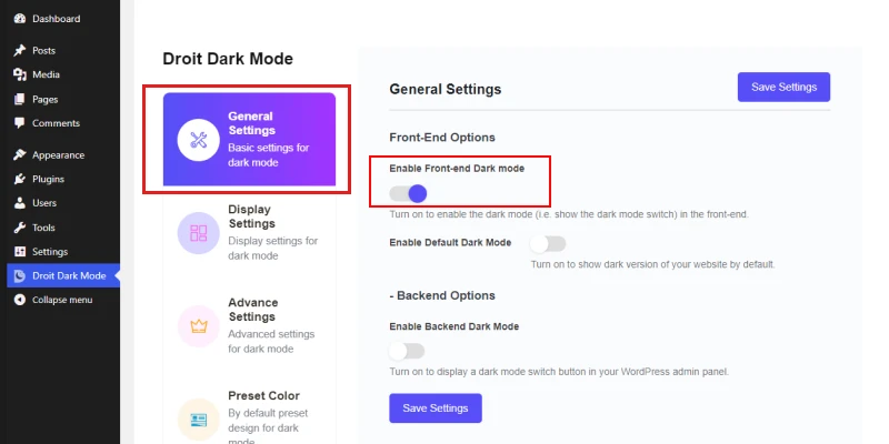 <strong>How to Add Dark Mode to Your WordPress Website for Free</strong> 4 enable dark mode option in WordPress