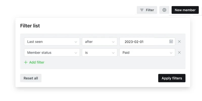 Ghost CMS News: Membership, Tiers & Activity Feed 2 member engagement filtering in ghost